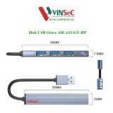  Hub USB ra 4 cổng USB 3.0 và 2.0 bằng nhôm Orico AH-A13-GY-BP - Hàng Chính Hãng 