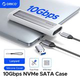  Hộp ổ cứng SSD ORICO TypeC M.2 Dual NVME+SATA ( NGFF ) AXM2S-G2-V1-GY-BP  - Hàng Chính Hãng 