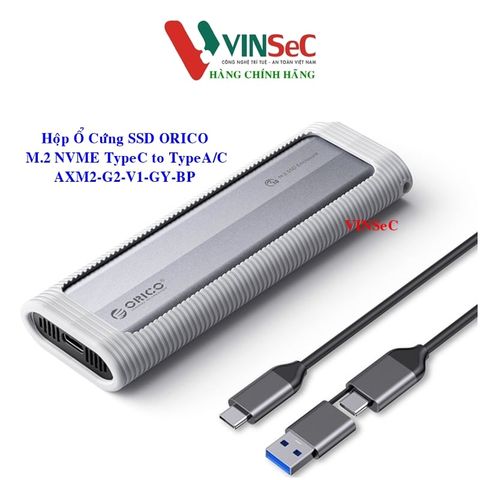 Hộp ổ cứng SSD ORICO M.2 NVME TypeC AXM2-G2-V1-GY-BP - Hàng Chính Hãng