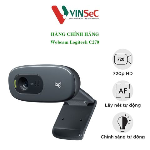 Webcam Logitech C270 720p HD - Hàng Chính Hãng