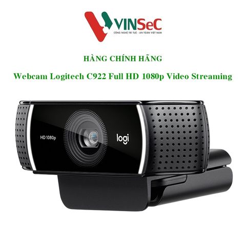 Webcam Logitech C922 Pro Full HD 1080p - 720p/60FPS micro kép to rõ, tự động lấy nét và chỉnh sáng HD, phù hợp PC/ Laptop/ Mac - Chuyên Nghiệp Dành Cho Game Thủ/ Streamer/ TikToker, Youtuber... 