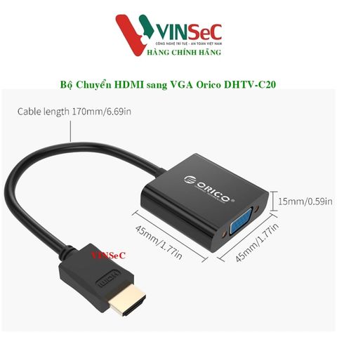 Bộ Chuyển HDMI sang VGA Orico DHTV-C20 - Hàng Chính Hãng