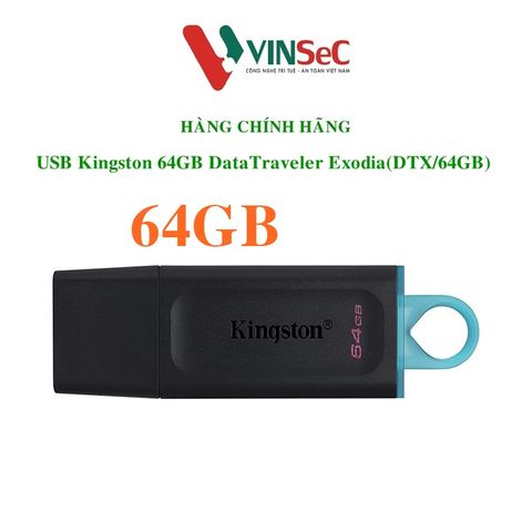 USB 3.2 - 64GB - Gen 1 Kingston DataTraveler Exodia ( DTX ) thời trang với nắp bảo vệ và móc khóa màu sắc - Hàng Chính Hãng
