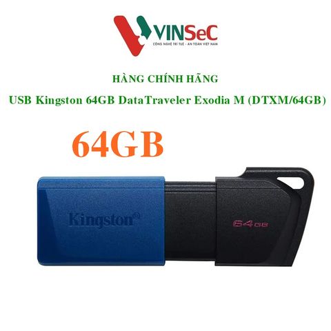 USB Kingston Flash Data Traveler Exodia M  ( DTXM ) Tốc độ đọc 100mbs, tốc độ ghi 15mbs - 64GB - Hàng Chính Hãng