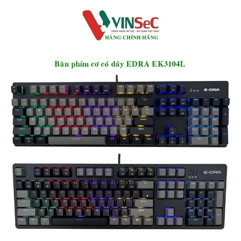 Bàn phím USB chơi game cơ EDRA EK3104L - Hàng Chính Hãng
