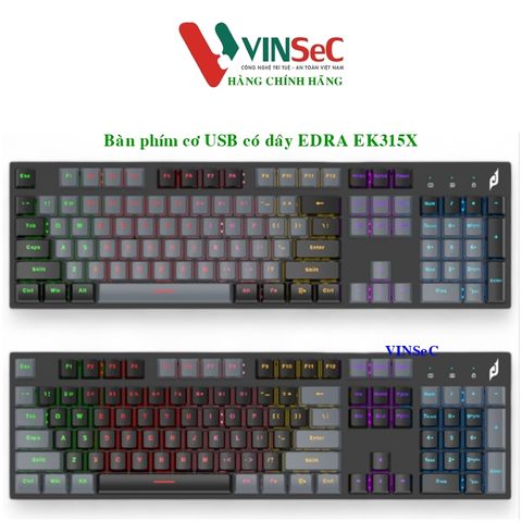 Bàn phím USB cơ quang EDra EK315X - Hàng Chính Hãng