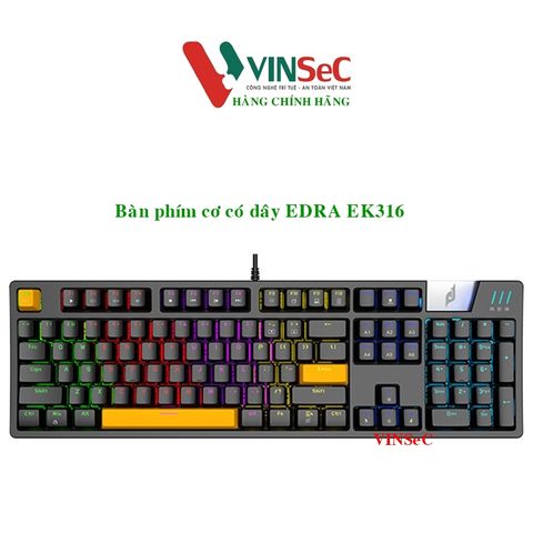 Bàn phím cơ gaming có dây EDRA EK316 - Hàng Chính Hãng