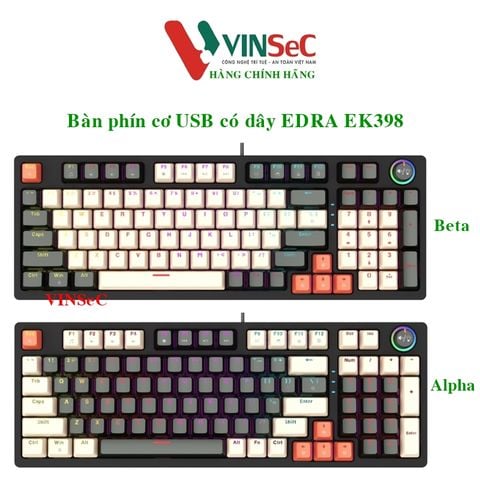 Bàn phím cơ USB có dây EDRA EK398 - Hàng Chính Hãng