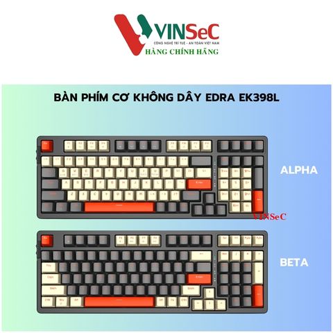 Bàn phím không dây chơi game cơ E-DRA EK398L - Hàng Chính Hãng