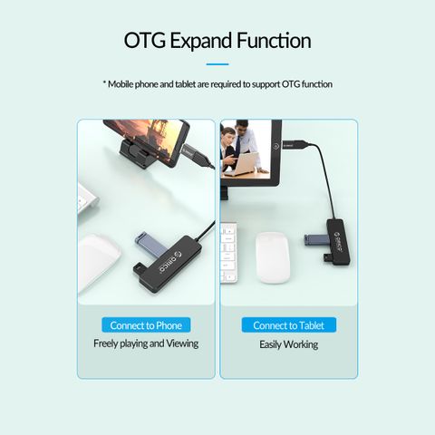 Bộ chia / Hub 4 cổng USB 2.0 Orico FL01-BK - Hàng Chính Hãng