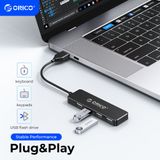  Bộ chia / Hub 4 cổng USB 2.0 Orico FL01-BK - Hàng Chính Hãng 