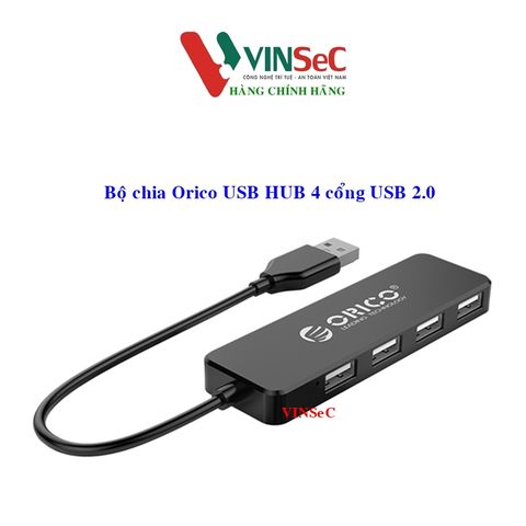 Bộ chia / Hub 4 cổng USB 2.0 Orico FL01-BK - Hàng Chính Hãng