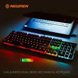  Bàn phím cơ không dây Newmen GM335  Kết nối Type-C & Wireless 2.4Ghz - Hàng Chính Hãng 