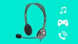  Tai nghe chụp tai Logitech H111 - 1 jack 3.5mm, Mic khử giảm tiếng ồn, trọng lượng nhẹ, âm thanh nổi- Hàng Chính Hãng - Tem DIGIWORLD / VĨNH XUÂN Phân Phối 