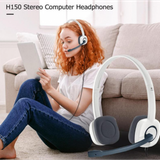  Tai nghe chụp tai Logitech H150 - 2 jack 3.5mm, Mic khử giảm tiếng ồn, âm thanh nổi - Hàng Chính Hãng - Tem DIGIWORLD / VĨNH XUÂN Phân Phối 