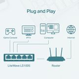  Bộ Chia Mạng Switch Để Bàn TP-Link LS1005 5 Cổng 10/100Mbps - Hàng Chính Hãng 