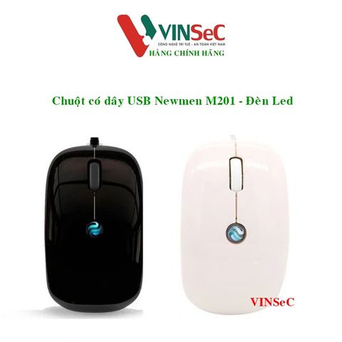 Chuột có dây Newmen M201 mini - Đèn Led - chống trầy - Hàng Chính Hãng