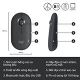  Chuột không dây Logitech Pebble M350s - Kết nối Bluetooth/ USB 2.4GHz, phù hợp Mac / PC / Laptop - Hàng Chính Hãng 