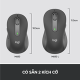  Chuột không dây Bluetooth Logitech Signature M650 L Full-size - Dành cho form tay to, Cuộn SmartWheel, Nhấp yên tĩnh giảm ồn, các Nút bên có thể tùy chỉnh, Hình dạng uốn lượn - Hàng Chính Hãng 