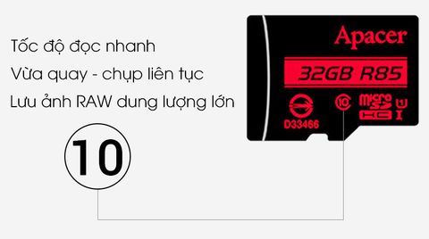 Thẻ nhớ  Apacer MicroSD 32GB Class 10 - Hàng Chính Hãng