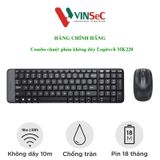  Bộ bàn phím và chuột không dây Logitech MK220 - Hàng Chính Hãng 