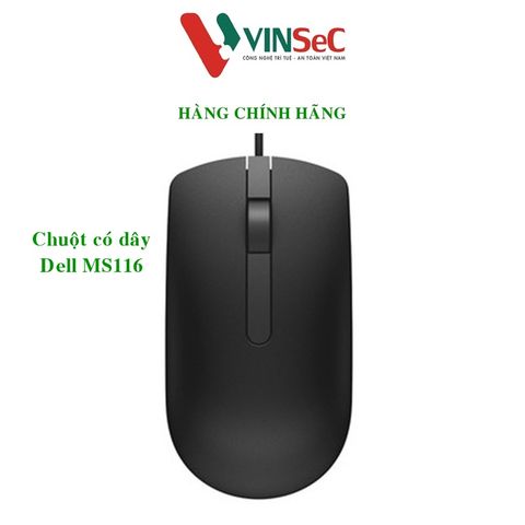 CHUỘT QUANG CÓ DÂY DELL MS116 - Hàng Chính Hãng - tem FPT Phân Phối