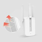  Kích sóng Wifi 3 râu Mercusys MW300RE chuẩn N 300Mbps, Cục hút Wifi cực mạnh- Repeater Wifi - Hàng Chính Hãng 