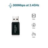  Bộ Chuyển Đổi USB Wifi Mini Mercusys MW300UM N300 - Hàng Chính Hãng 