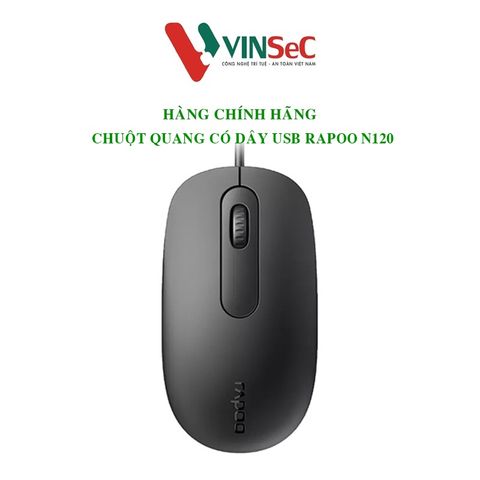 Chuột quang có dây Rapoo N120 - Hàng Chính Hãng