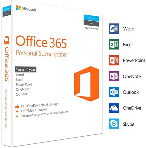 Phần mềm Office 365 Personal 32/64bits - Mã Sản Phẩm: QQ2-00570 Office 365 Personal English APAC EM Subscr 1YR Medialess P2