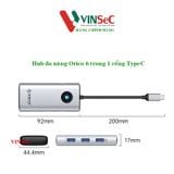  Bộ chuyển đổi đa năng 6 trong 1 cổng Type-C Orico PW11-6P-GY-EP - Hàng Chính Hãng 