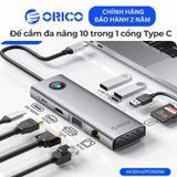 Bộ chuyển đổi ( Hub ) đa năng 8 trong 1 cổng Type-C Orico PW11-8P-SV-EP - Hàng Chính Hãng 