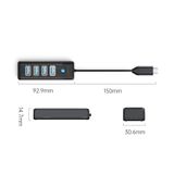  HUB Type C ra 4 Cổng USB 3.0 Orico PW4U-C3 - Hàng Chính Hãng 