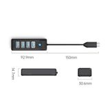  HUB Type C ra 4 Cổng USB 3.0 Orico PW4U-C3 - Hàng Chính Hãng 