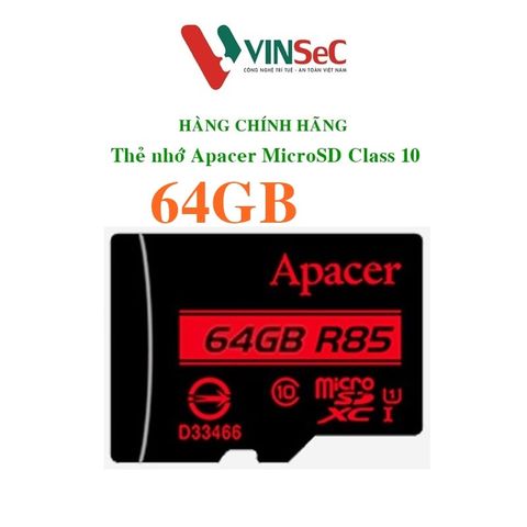 Thẻ nhớ Apacer MicroSD 64GB Class 10 - Hàng Chính Hãng