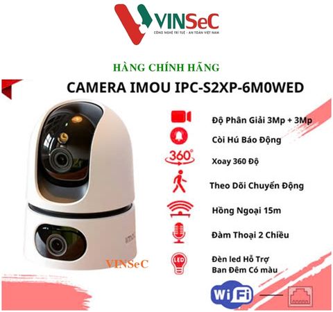 Camera wifi 2 ống kính trong nhà quay quét 360 Ranger Dual IMOU S2XP 6M0WED - Hàng Chính Hãng