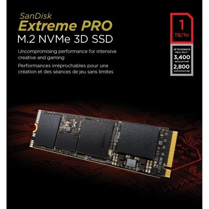  Ổ cứng gắn trong SanDisk Extreme PRO® M.2 NVMe 3D SSD, SSDXPM2 1TB / 2TB, Read 3,400MB/s, Write 2,800MB/s- Tem FPT / SPC phân phối 