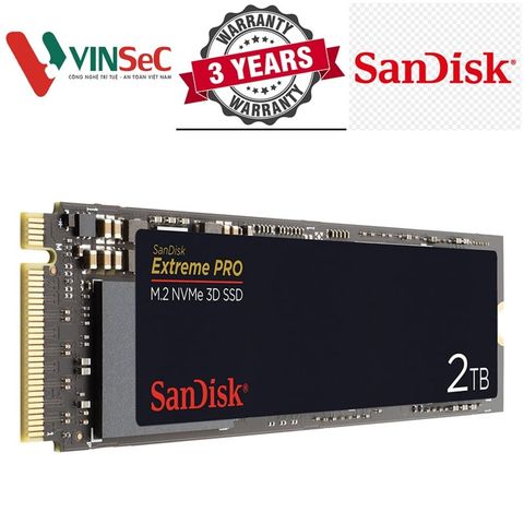  Ổ cứng gắn trong SanDisk Extreme PRO® M.2 NVMe 3D SSD, SSDXPM2 1TB / 2TB, Read 3,400MB/s, Write 2,800MB/s- Tem FPT / SPC phân phối 