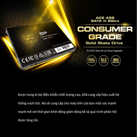 Ổ CỨNG SSD 2TB SILICON POWER A58 SATA 3 - 2.5 INCH - HÀNG CHÍNH HÃNG
