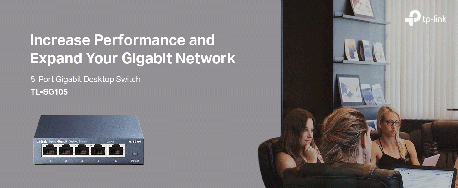  Gigabit Vỏ thép - Thiết bị chuyển mạch ( Bộ chia mạng ) Switch TP-Link TL-SG105 5-Port Gigabit RJ45 Tăng tốc máy chủ - Hàng Chính Hãng 