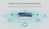  Gigabit Vỏ thép - Bộ chia mạng Switch TP-Link TL-SG108 8-Port Gigabit Tăng tốc máy chủ - Hàng Chính Hãng 