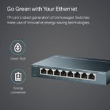  Gigabit Vỏ thép - Bộ chia mạng Switch TP-Link TL-SG108 8-Port Gigabit Tăng tốc máy chủ - Hàng Chính Hãng 