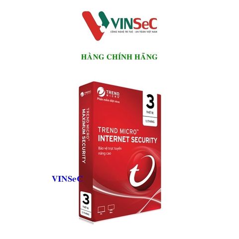 PHẦN MỀM DIỆT VIRUS TREND MICRO INTERNET SECURITY - 3PC - Chính Hãng