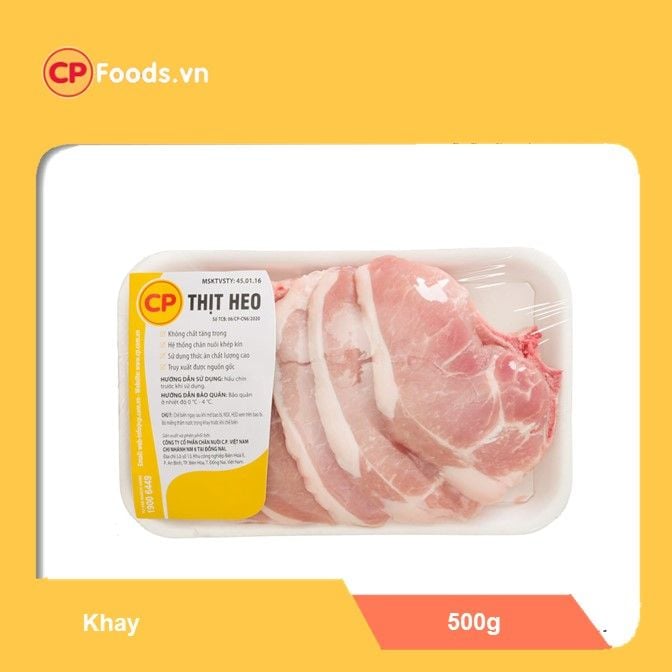  Thịt cốt lếch heo có xương CP khay 500g 