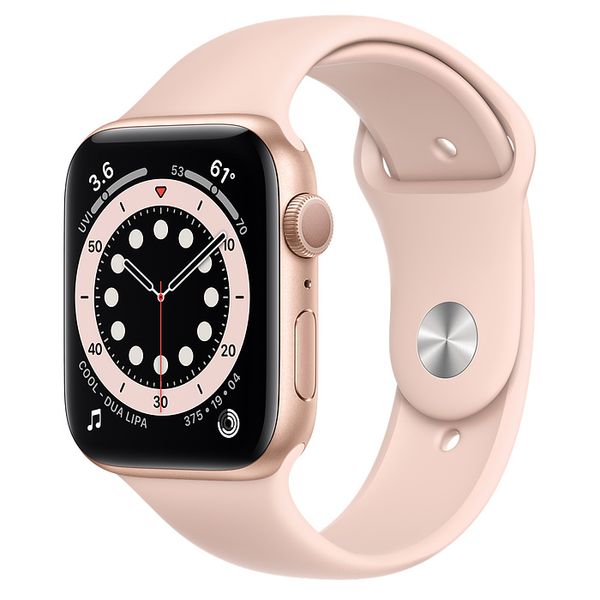 Apple Watch Series 6 44mm Viền Nhôm Hồng - Dây Cao Su Hồng M00E3 Mã LL/A Hàng Mỹ