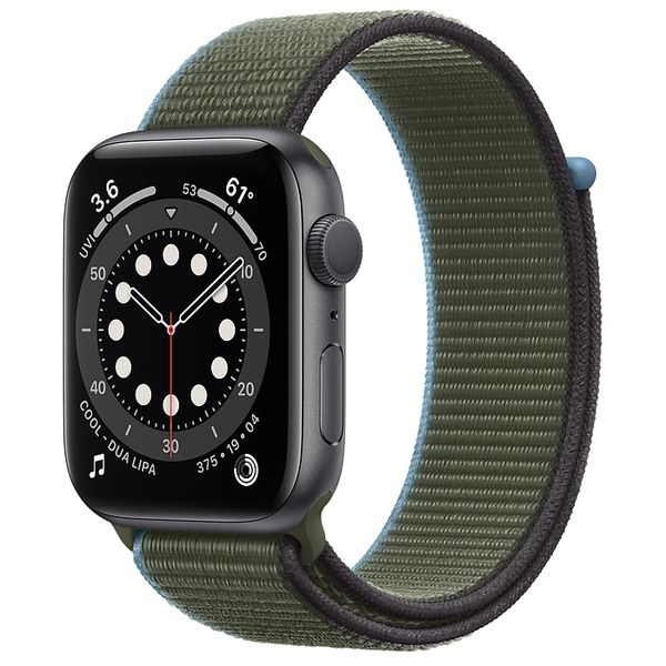 Apple Watch Series 6 40mm Viền Nhôm Đen - Dây Dù Xanh Rêu