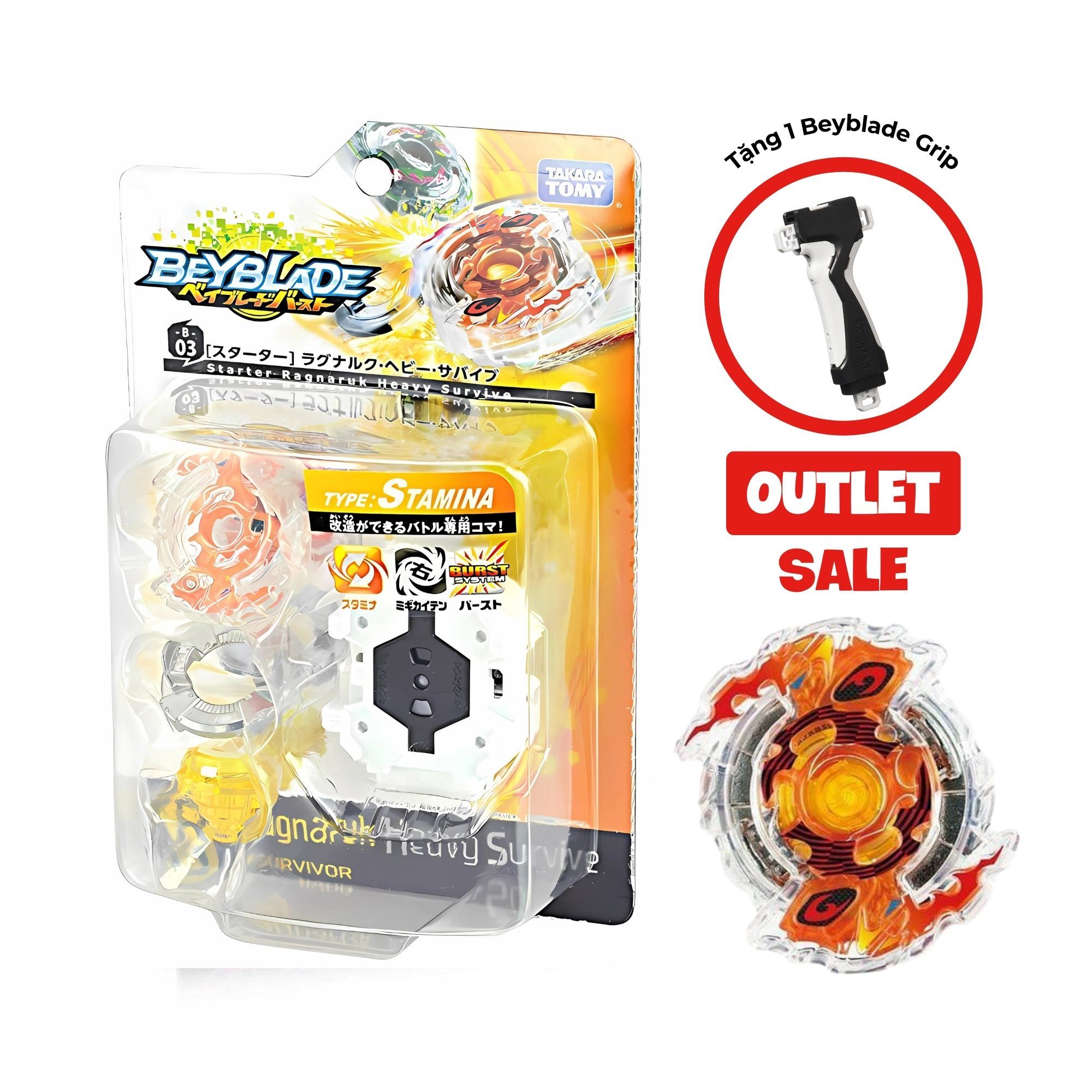 B-03 Bộ Con Quay Beyblade Ragna 
