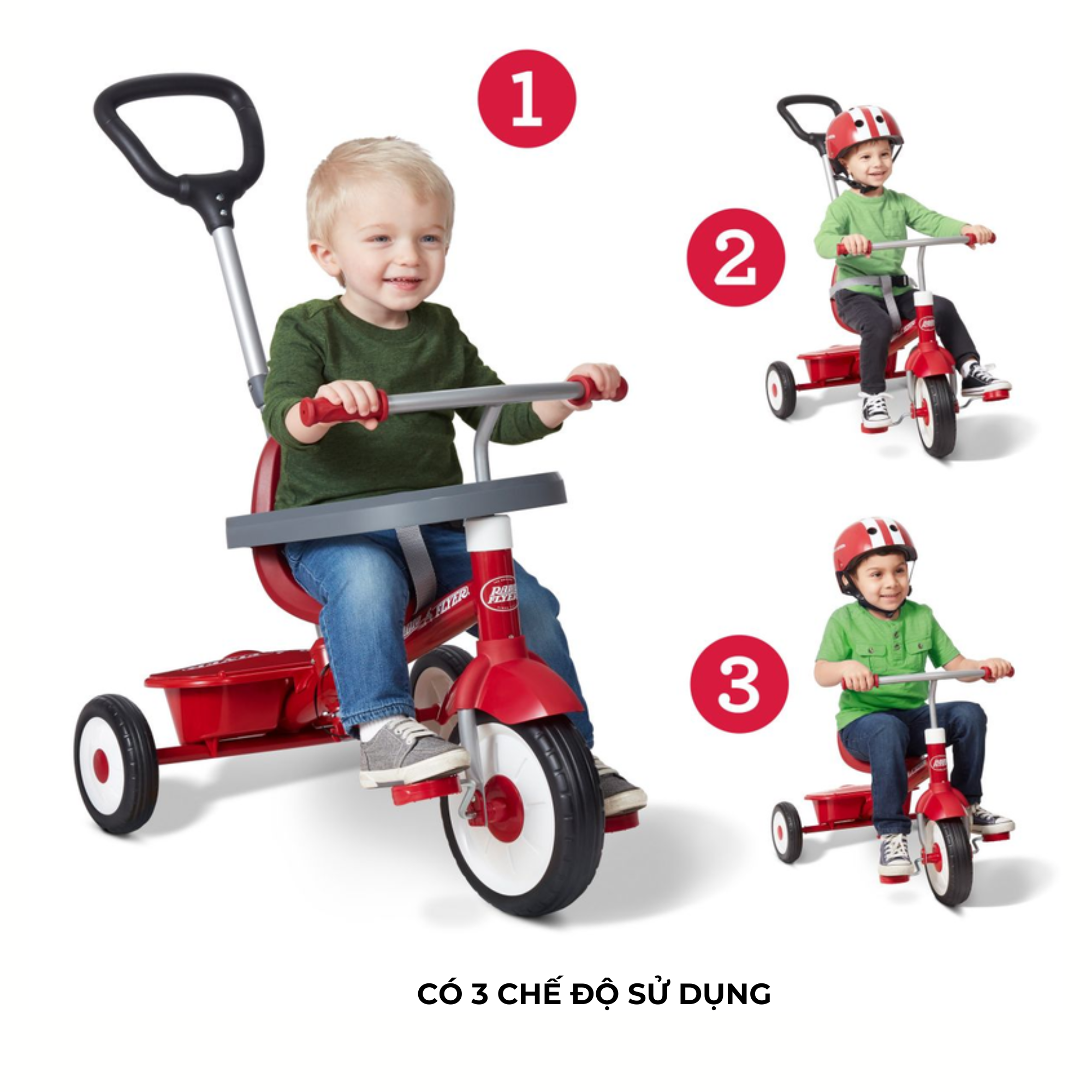 Xe đạp ba bánh trẻ em Radio Flyer 3-in-1 Stroll ‘N Trike