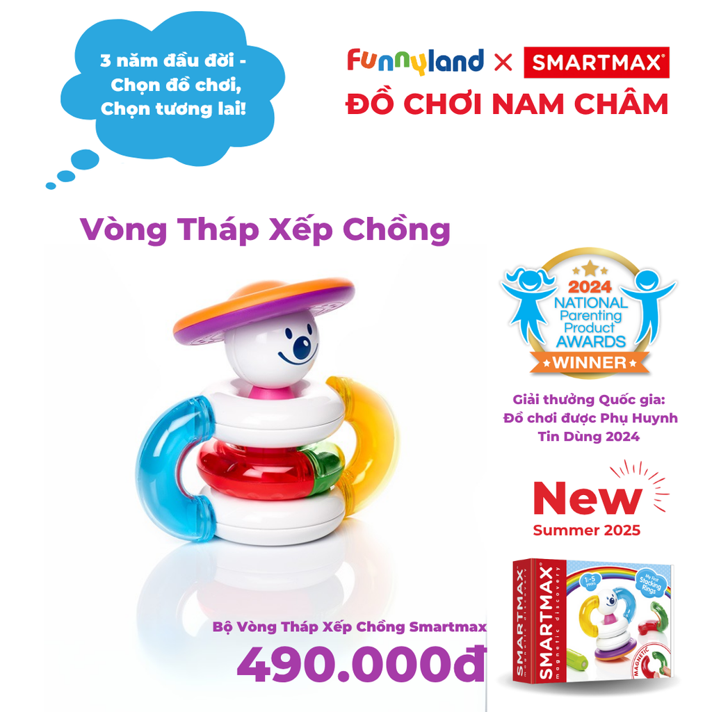 Đồ Chơi Xếp Hình Nam Châm SmartMax Bộ Vòng Tháp Xếp Chồng