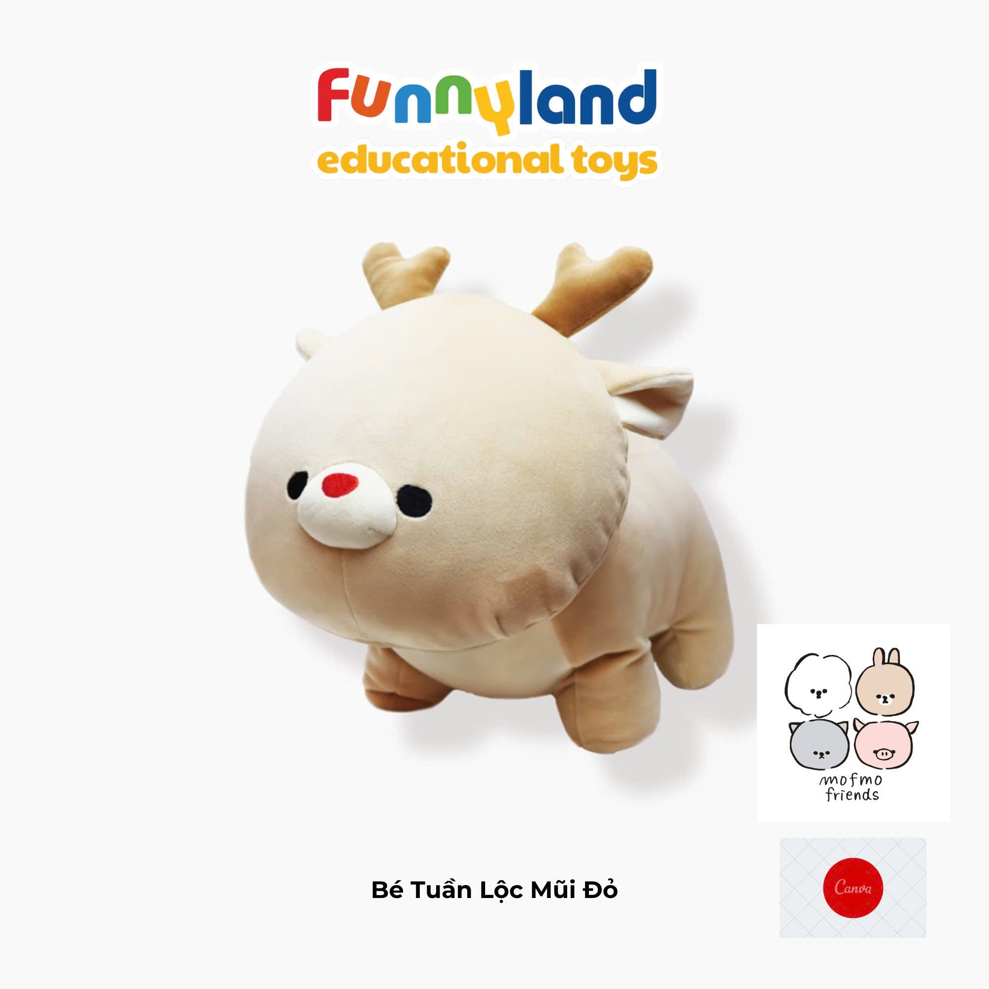  Gấu bông Nhật Bản Mofmo Friends - Bé Tuần Lộc Mũi Đỏ (Red Nose Reindeer) 